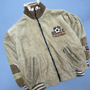 Beige Corduroy Bomber Jacket Men's S/M