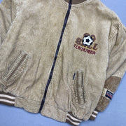 Beige Corduroy Bomber Jacket Men's S/M