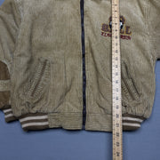 Beige Corduroy Bomber Jacket Men's S/M