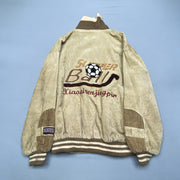 Beige Corduroy Bomber Jacket Men's S/M