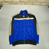 00s Black and Blue Adidas Track Jacket Men's Large