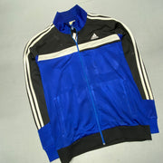 00s Black and Blue Adidas Track Jacket Men's Large