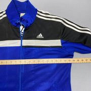 00s Black and Blue Adidas Track Jacket Men's Large