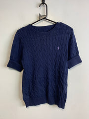 Navy Polo Ralph Lauren Cable Knit Sweater Women's Medium