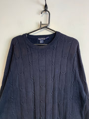 Navy Nautica Cable Knit Sweater Men's XXL