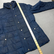 Navy Barbour Quilted Jacket Men's Large