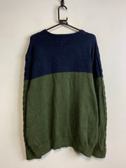 Navy and Green Nautica Knitwear Sweater Men's XXL