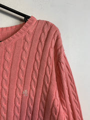 Pink Ralph Lauren Cable Knit Sweater Women's XXL