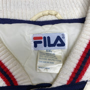 Cream Navy Red Fila Jacket Men's XXL