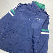 Vintage 90s Navy Adidas Long Coat Men's Large