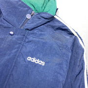 Vintage 90s Navy Adidas Long Coat Men's Large