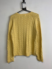 Yellow L.L.Bean Cable Knit Sweater Women's medium