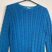 Blue L.L Bean Cable Knit Sweater Jumper Womens XS