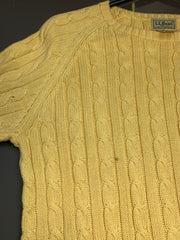 Yellow L.L.Bean Cable Knit Sweater Women's medium