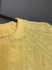 Yellow L.L.Bean Cable Knit Sweater Women's medium