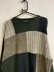 Green and Beige Knitwear Sweater Men's XXL