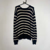 Vintage 90s Navy White Striped Polo Ralph Lauren Sweater Knit Jumper XL