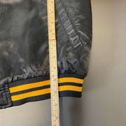 Black Yellow Reebok Pittsburgh Steelers Nylon Varsity Jacket Small