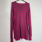 Pink Striped Heavy Polo Ralph Lauren Knit Sweater Jumper XL