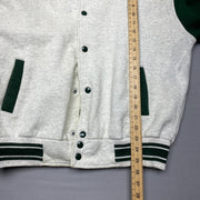 Vintage 90s White and Green Fruit of the Loom Varsity Jacket Men's Large