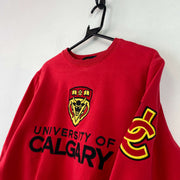 Red University of Calgary Sweatshirt Men's Medium