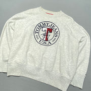 Grey Tommy Hilfiger Sweatshirt Men's Large