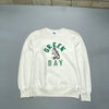 Vintage 90s White Grey Bay Russell Athletic Sweatshirt Men's Small