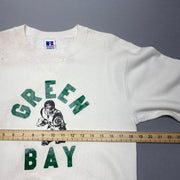 Vintage 90s White Grey Bay Russell Athletic Sweatshirt Men's Small