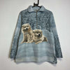 Vintage Snow Dog Winter Fleece Womens Large