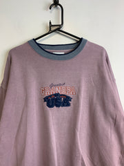 Purple Embroidery Sweatshirt Men's XL