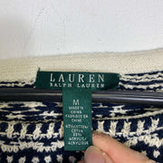 Cream Black Lauren Ralph Lauren Patterned Knitwear Sweater Women's Medium