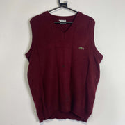 Red Lacoste Knit Jumper Sweater Vest 2XL