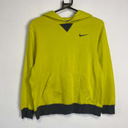 Neon Yellow Nike Pull Over Hoodie Youths Large