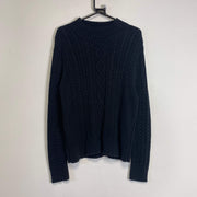 Navy Chaps Ralph Lauren Cable Knit Sweater Jumper Womens Large