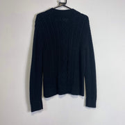 Navy Chaps Ralph Lauren Cable Knit Sweater Jumper Womens Large
