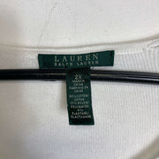 White Lauren Ralph Lauren Knitwear Zip Up Sweater Womens XXL