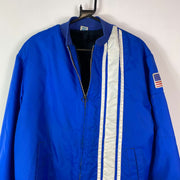Vintage Blue Racing USA Jacket Bomber Large