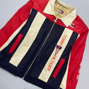 Navy Cream Red Tommy Hilfiger Jacket Women's Large