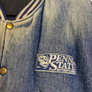 Vintage 90s Penn State Baseball Denim Jacket Varsity Large