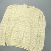 Beige Chunky Knit Sweater Women's Medium