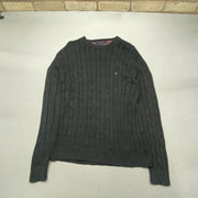 Black Tommy Hilfiger Cable Knit Sweater Men's Large