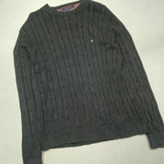 Black Tommy Hilfiger Cable Knit Sweater Men's Large