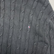 Black Tommy Hilfiger Cable Knit Sweater Men's Large