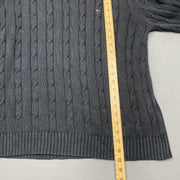 Black Tommy Hilfiger Cable Knit Sweater Men's Large