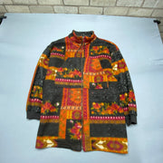 Multicolour Fleece Jacket Men's Large