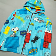 Multicolour Snoopy Print Fleece Jacket Men's XL