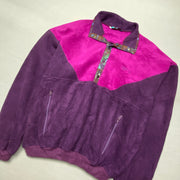 Vintage Pink Purple Fleece Jacket Men's L/XL