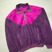 Vintage Pink Purple Fleece Jacket Men's L/XL