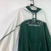 Green and White NFL Jets Football Hoodie Men's XXL