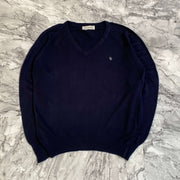 Navy Christian Dior Knit Jumper Pullover Sweater Medium